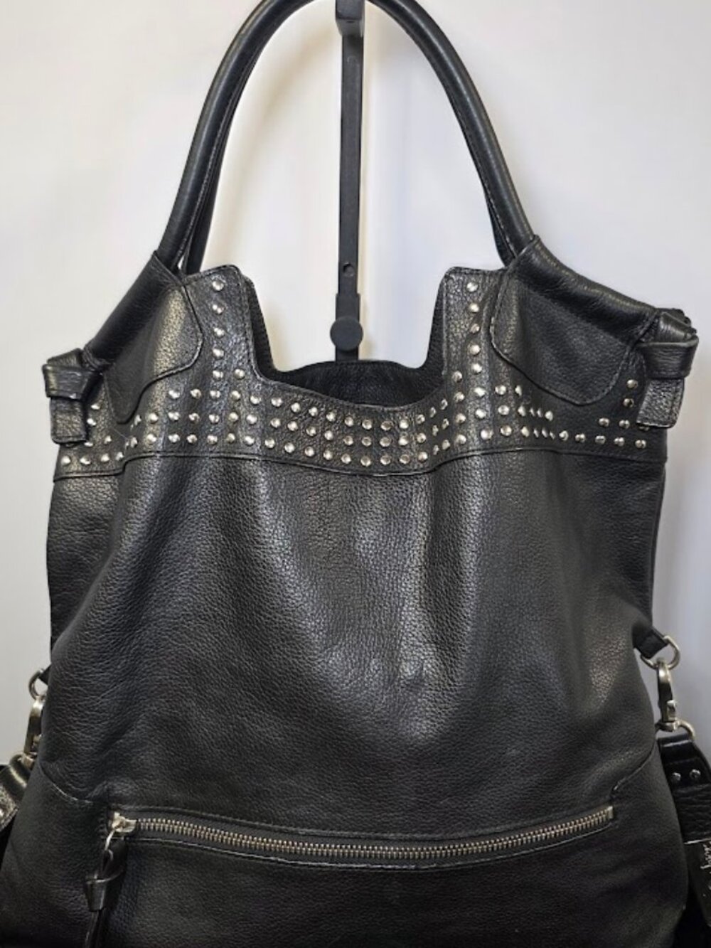 Foley + Corinna Black Leather Studded Bag